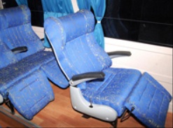 CTS Travels reclining blue seats